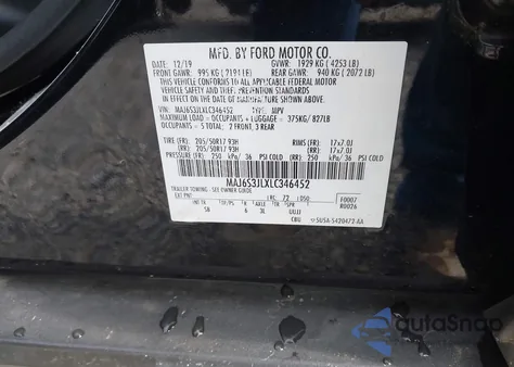 2020 Ford Ecosport Ses из США, поврежденный, VIN MAJ6S3JLXLC346452